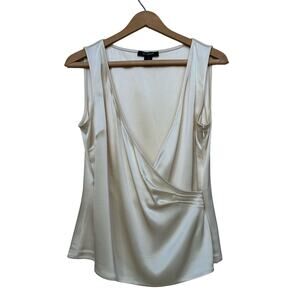 St. John Cream Sleeveless Drape Top - Size 6